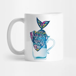 Fish swimming in a glass Mug, illustration Mug